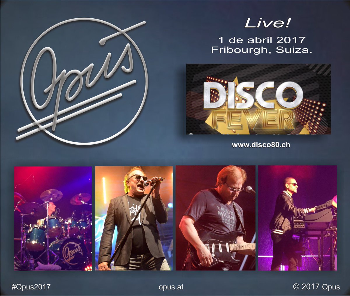OpusMexico's tweet photo. come on let's go! Listos para Suiza!!
1 de abril en Fribourg. :)
#Opus #Opus2017 #OpusLive #DiscoFeverFribourg https://t.co/5dedZoEQHh