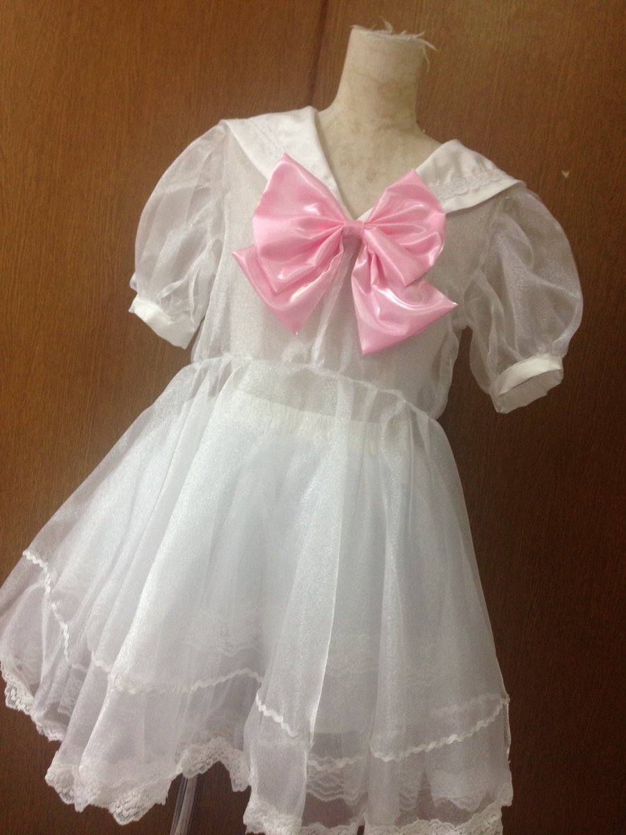 神威ありす またりんこ コスホリック 新作 オーガンジーセーラーワンピース白 と黒 ありすている サンプル品 リボン付き 各6500円 サイズm