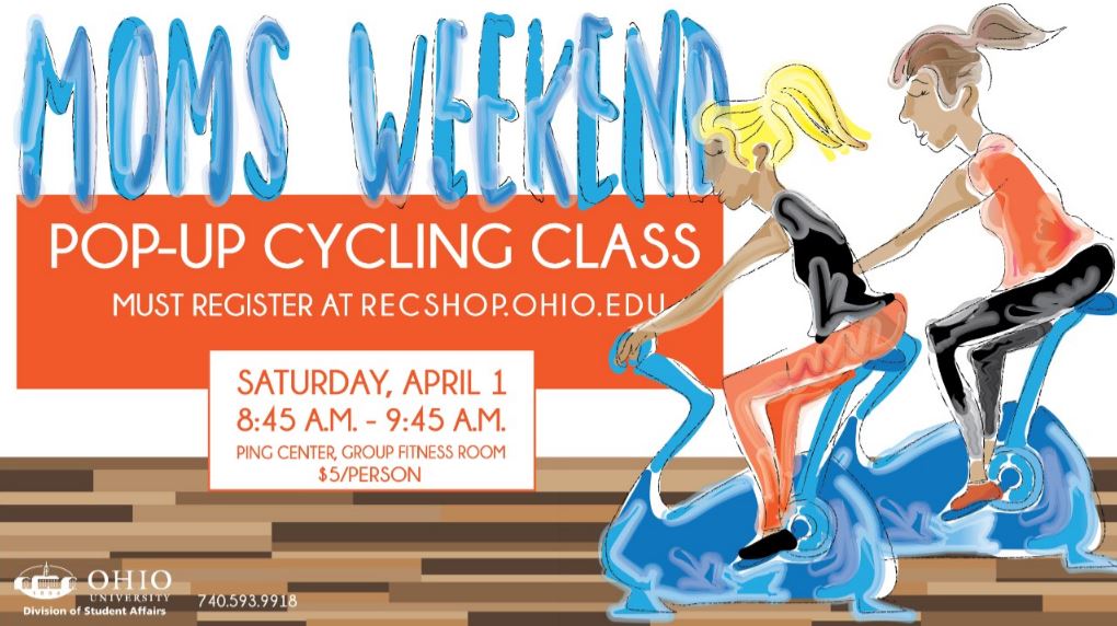 OHIOCampusRec's tweet photo. ATTENTION PRICE REDUCTION: the Moms Weekend cycling event is now $5/person! https://t.co/WALUYsJjvI @OU_PingFitness https://t.co/cPmDV82EKQ