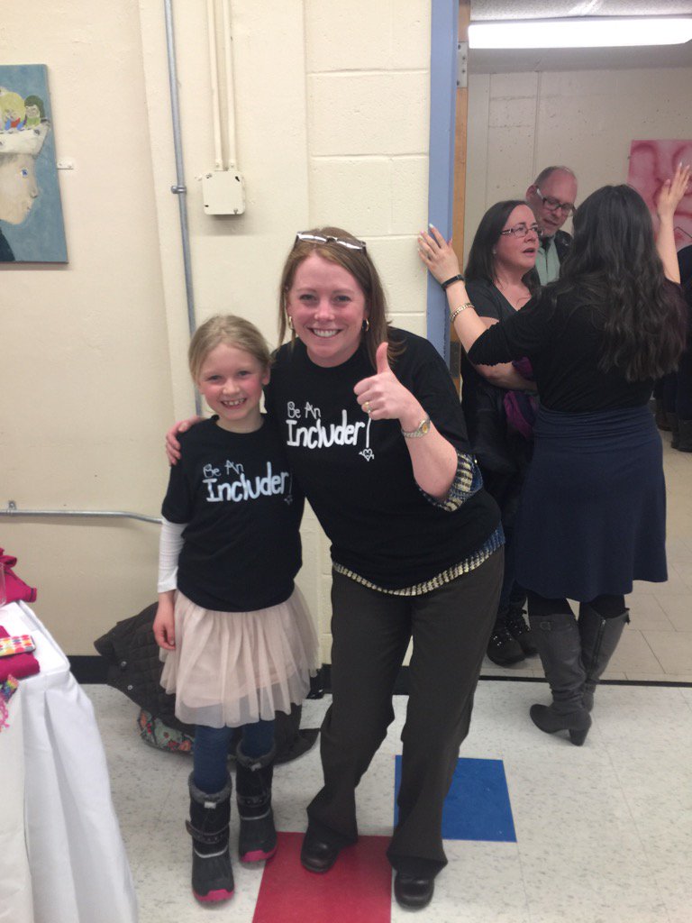 KristaCarrNB's tweet photo. @mrstmak and Kaiya Hemmings #heartfun with their Be An Includer t-shirts! If only be could all "be includers" https://t.co/eCd7OyIUQ9