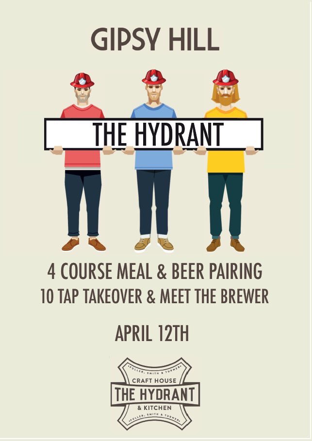 GipsyHillBrew's tweet photo. Come join us at @TheHydrantLdn on April 12 for an amazing 4 course meal all paired with our beers! Get you tickets -
https://t.co/2ZOTk46JpM https://t.co/0LehCe151e