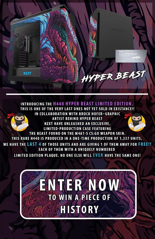 #GIVEAWAY You could win a rare #NZXT Hyper Beast H440 case!

1. Retweet
2. Like
3. Hit the link &amp; enter: nzxt.co/2nazXXg
