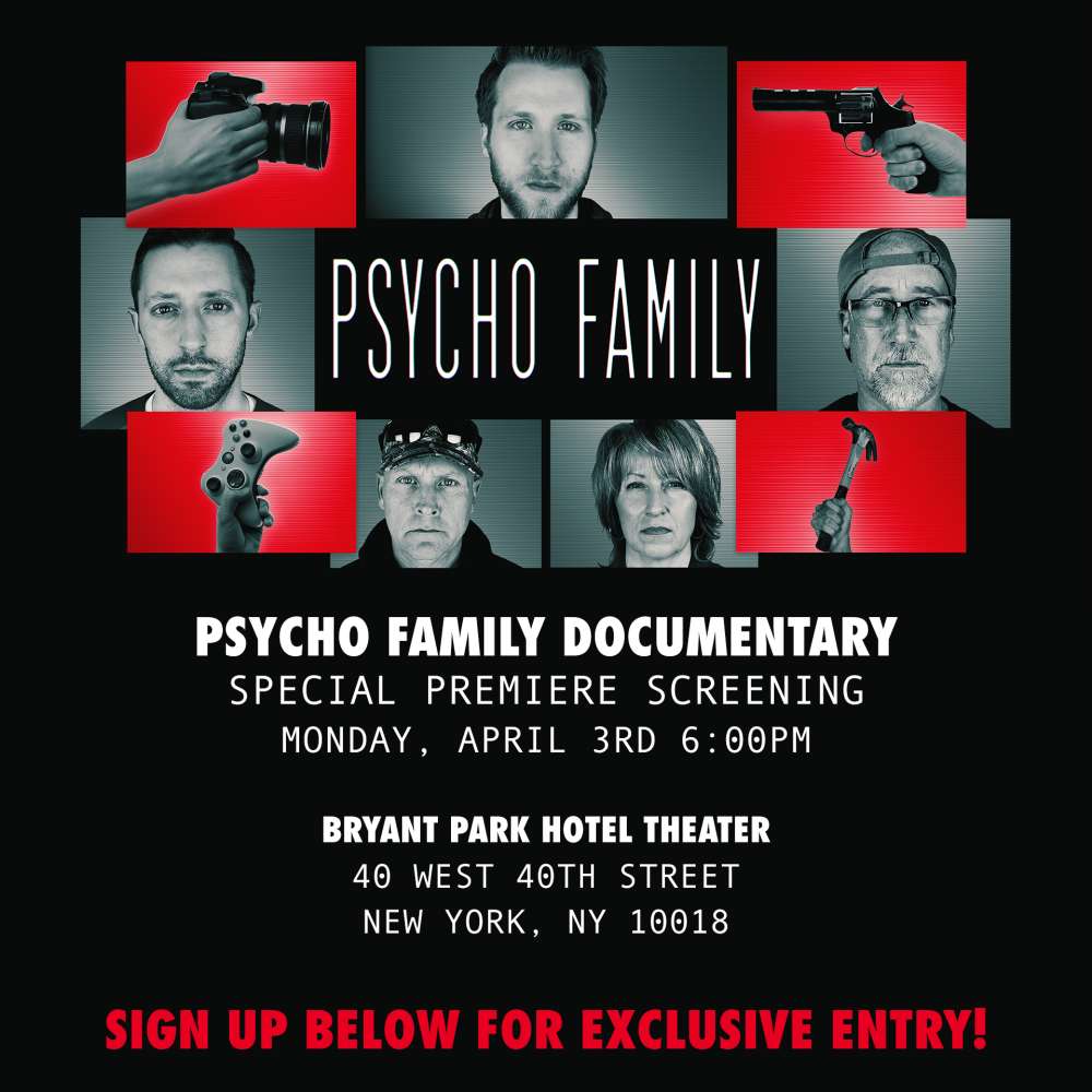 WANNA ATTEND THE PSYCHO FAMILY PREMIERE IN NYC W/ THE WHOLE CAST?! SIGN UP HERE! ALSO COULD WIN FREE MERCH!  ratedred.tv/Psycho_RSVP