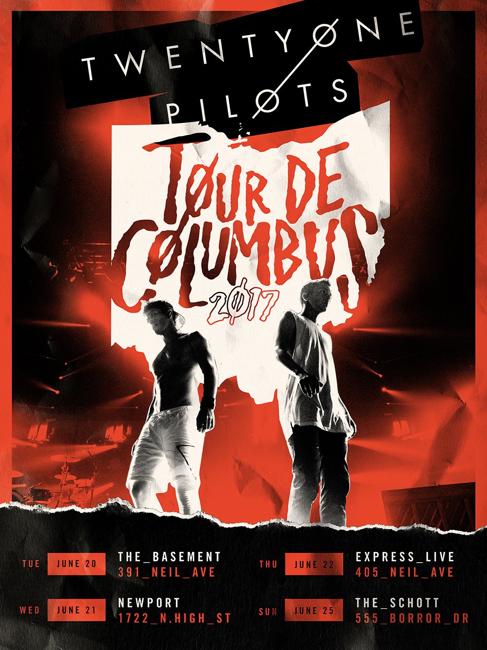 twenty one pilots on Twitter "adding the schott to tourdecolumbus