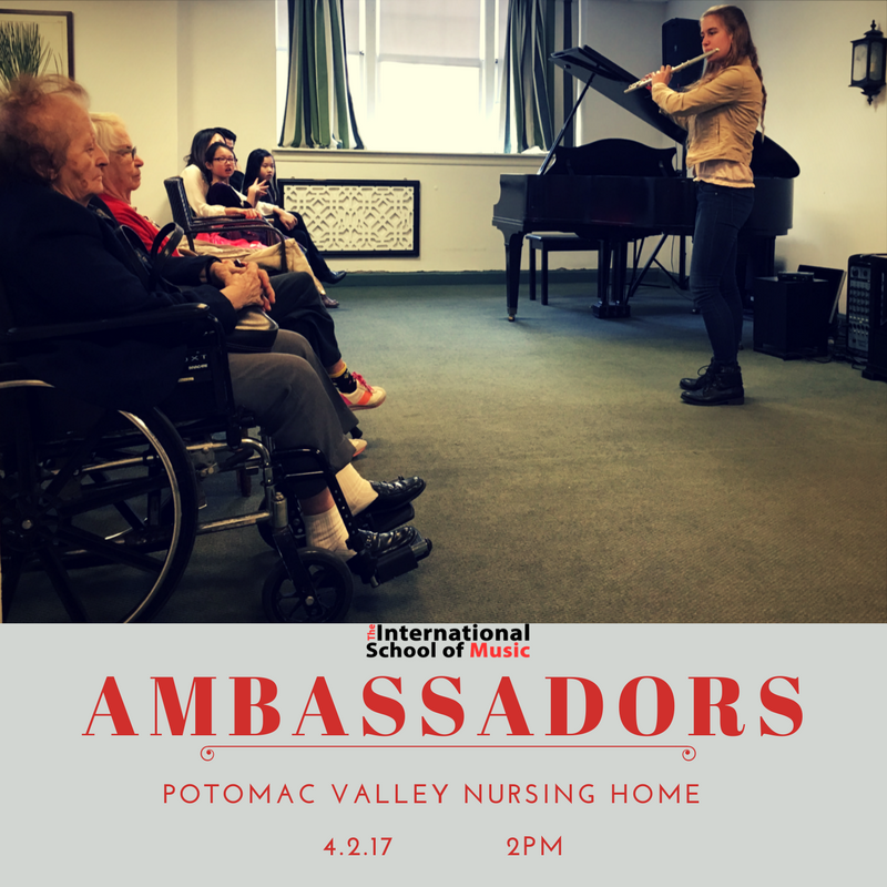 intlschoolmusic's tweet photo. Join us for this weekends outreach opportunity at Potomac Valley Nursing Home! #AmbassadorProgram #BethesdaMusic #IntlSchoolofMusic https://t.co/AoMdLZvUUg