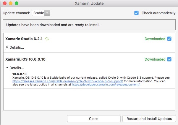 ajpinedam's tweet image. If you (like me) updated to Xcode 8.3, there&apos;s already an update for #Xamarin iOS and #XamarinStudio to support it. Amazing!