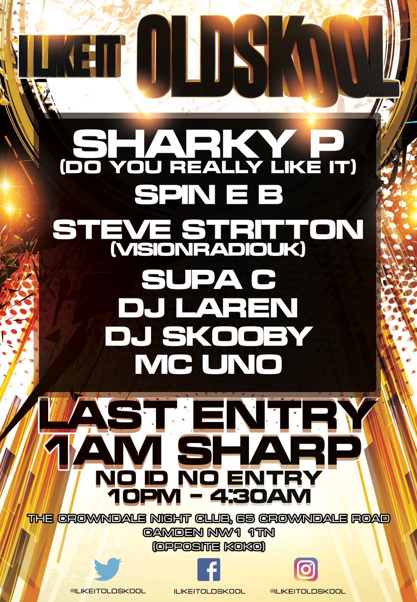 #ilikeitoldskool tickets available now residentadvisor.net/event.aspx?934… #rave #clubnight #music #oldskool #ukgarage #camdentown #london #nightlife 🔈🎵