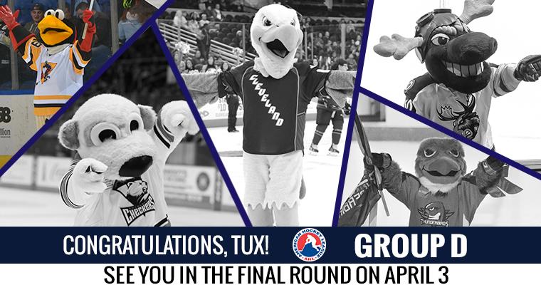 keebler46's tweet photo. Tux comes out victorious and advances to the final round on April 3! #MascotMadness - https://t.co/Mhe9i0mVhQ https://t.co/dWydRqiX0v