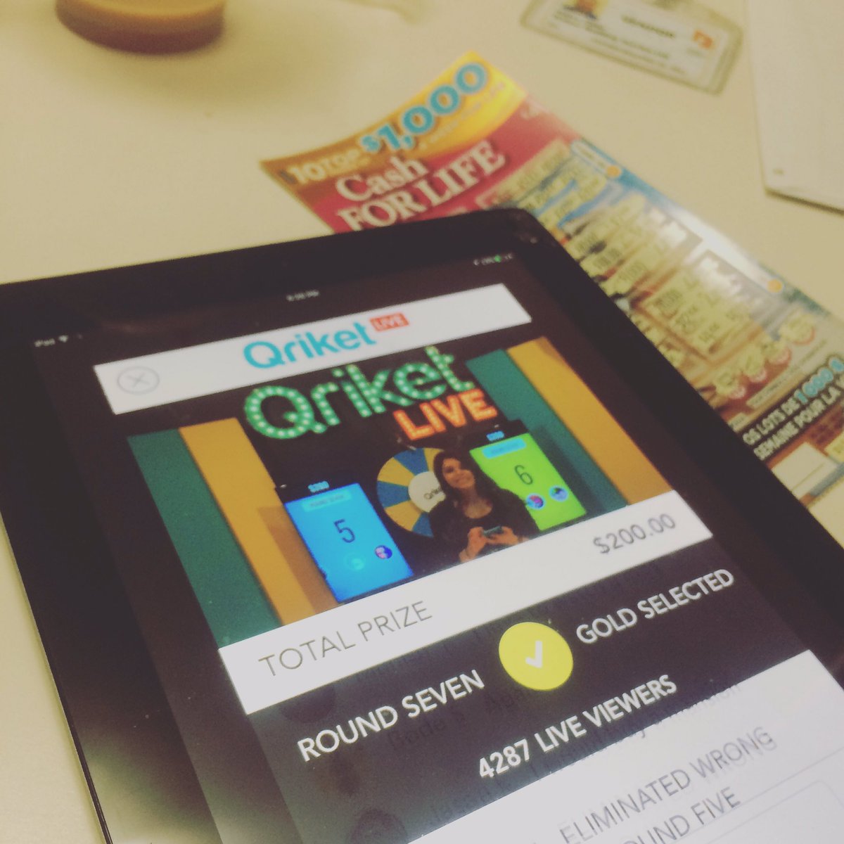 BaoHenChao's tweet photo. @jcomparel #qriketlive #roundseven, i just get so close that much for the first time. So love this game. @Qriket https://t.co/HNTUxbEGKW