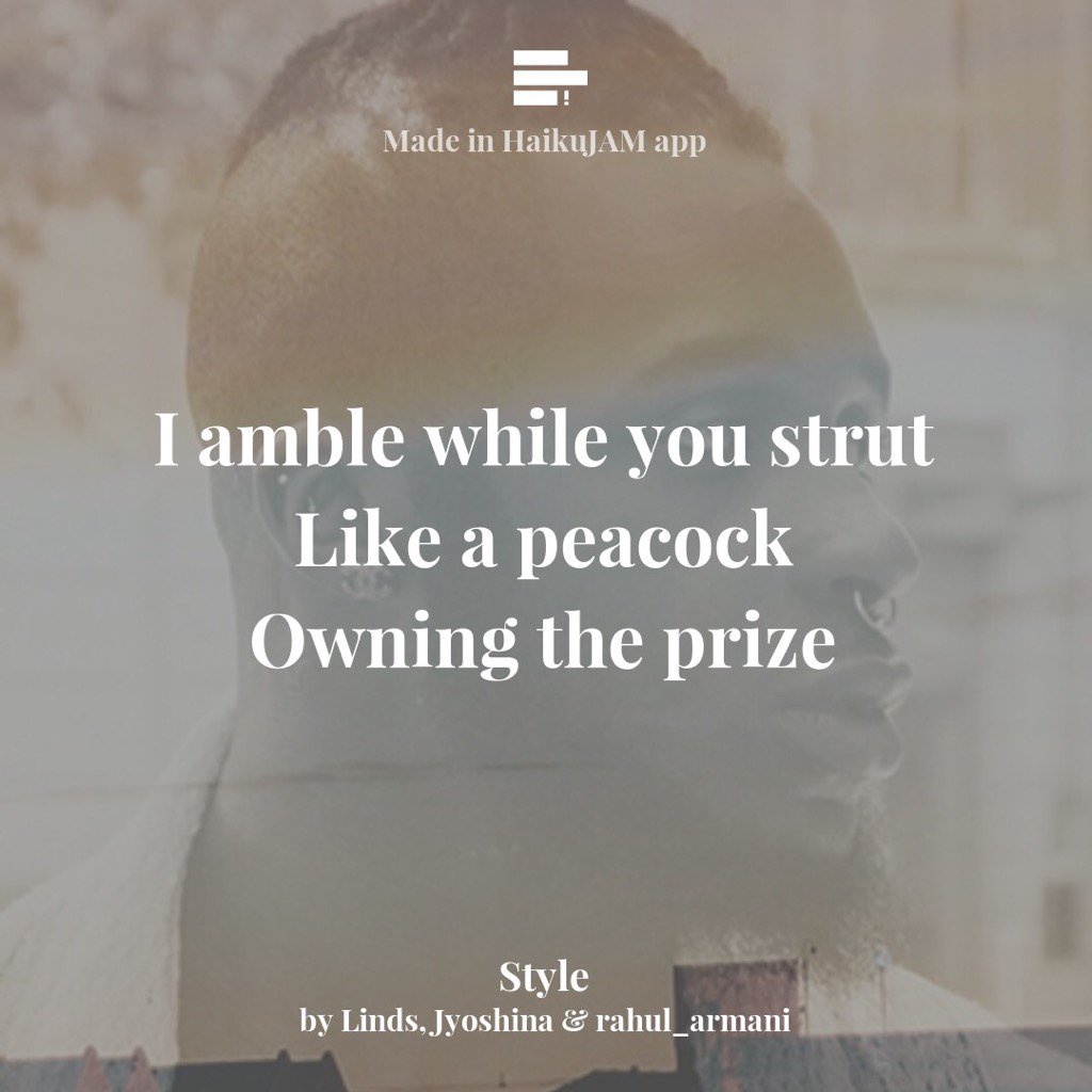 jyoshina's tweet photo. My style defines me.

Linds, @jyoshina, rahul_armani in @haikujam https://t.co/IPMcCWd6aL