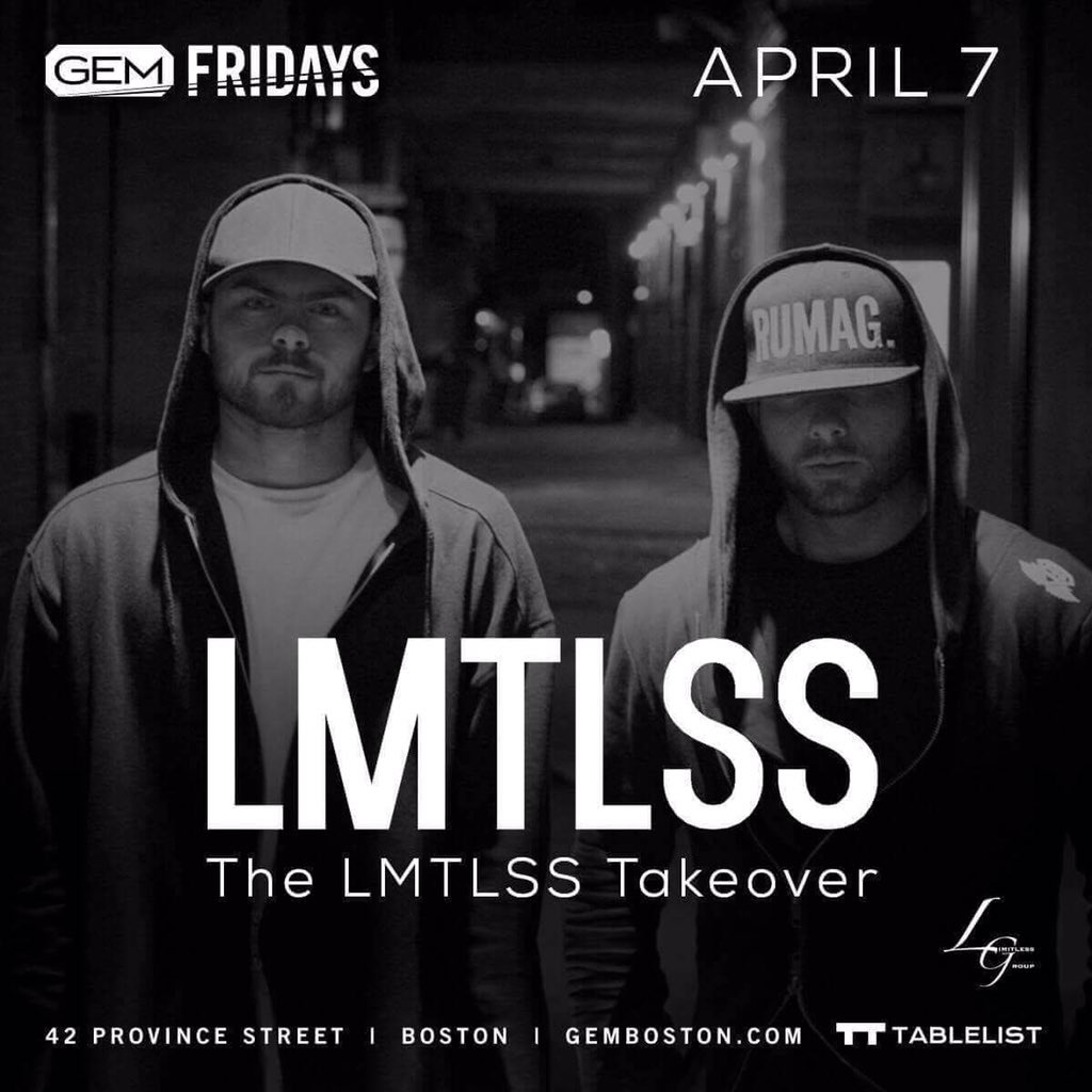 LiveLMTLSS's tweet photo. ✖️ APRIL 7th ✖️

We take over Gem Night club in Boston!

@HIZZYOFFISHALL &amp; @ryansayswhaaa 

https://t.co/GxPNs3ZczB https://t.co/R5S0czg30P