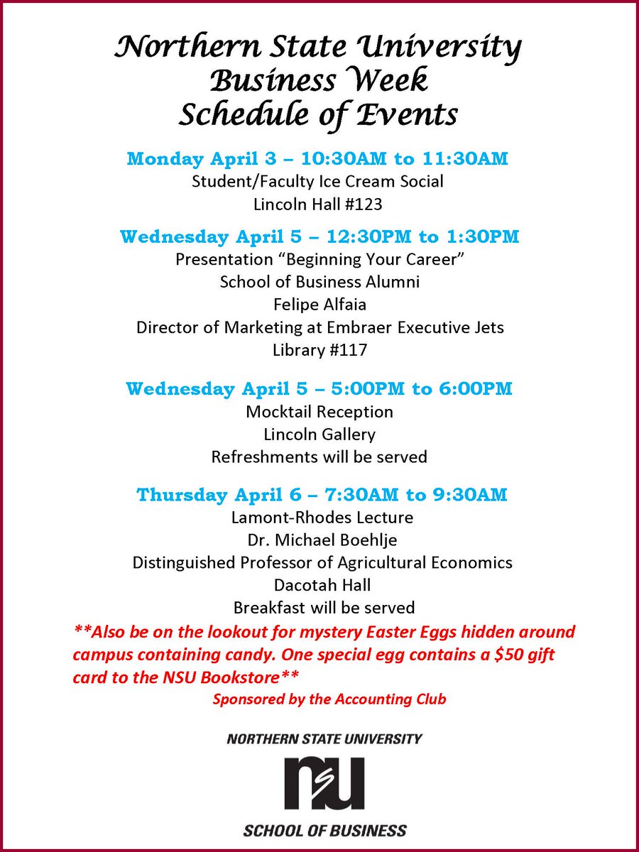 Join us for Business Week April 3rd-April 6th!