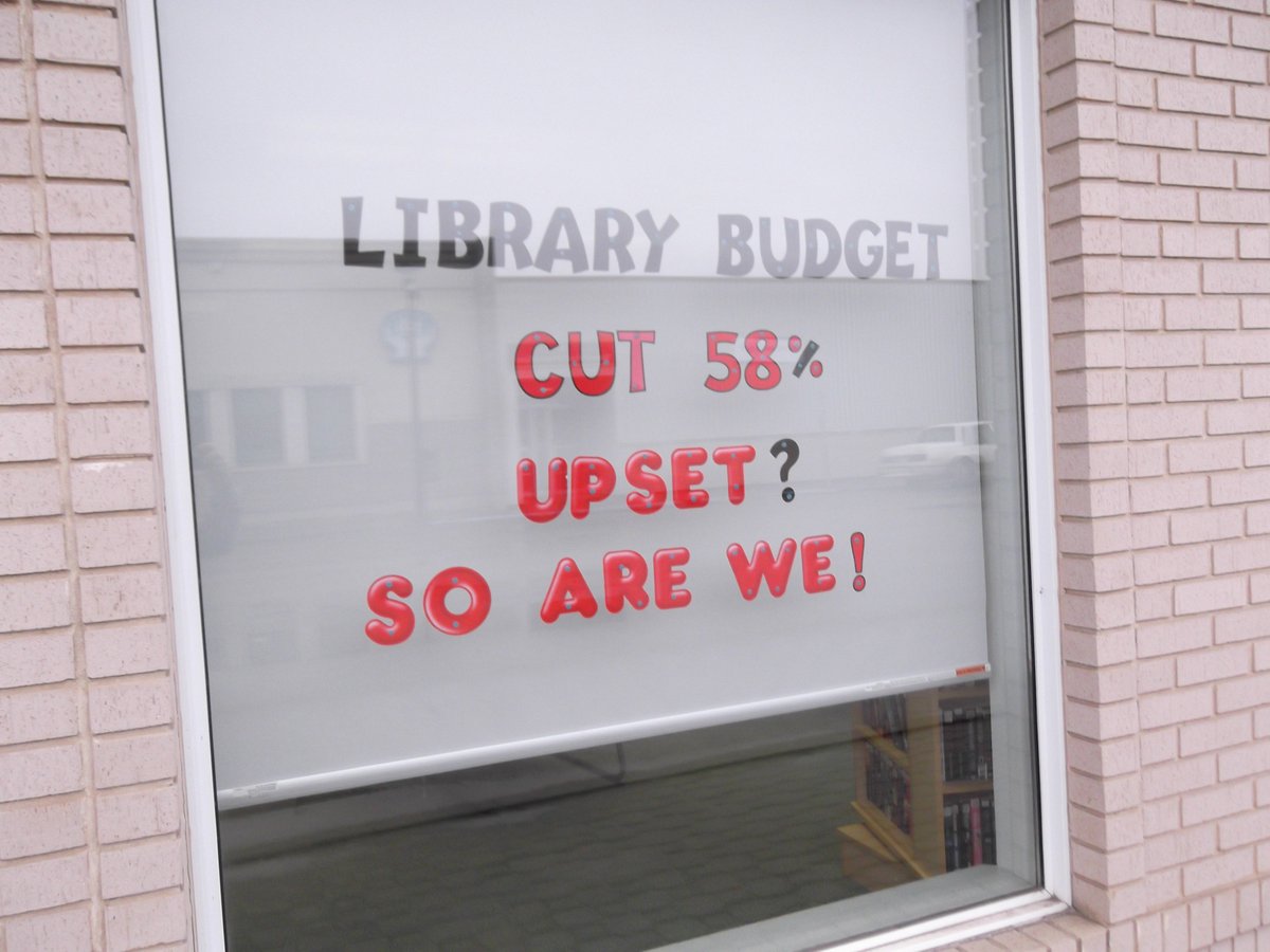 MoosominLibrary's tweet photo. #Saskatchewanlibraries have an uncertain future thanks to this years budget cut! Please feel free to voice your opinion to @PremierBradWall https://t.co/Ul7kA7BIfO