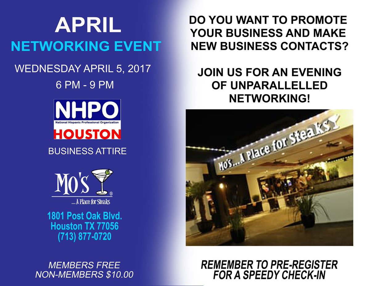 The count down begins! 
7 days until our April networking Event!
Members are free
None members only $10