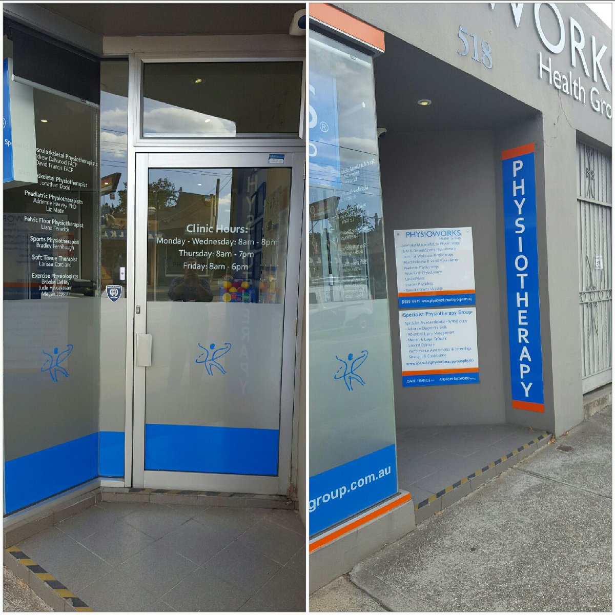 New signage at our Camberwell clinic@phghysioworks. Can you spot us going up or down the Camberwell Rd hill? #518 #camberwell #physio