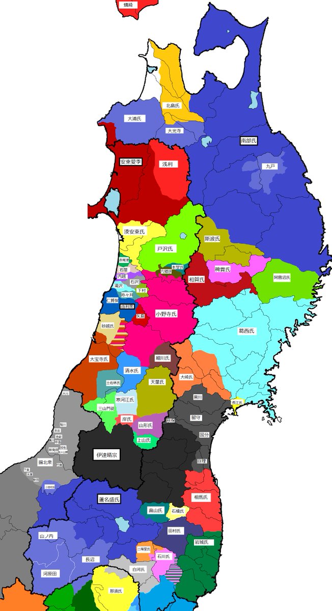 続・戦国クラスタが作る！永禄3年(1560年)の全国戦国大名勢力図