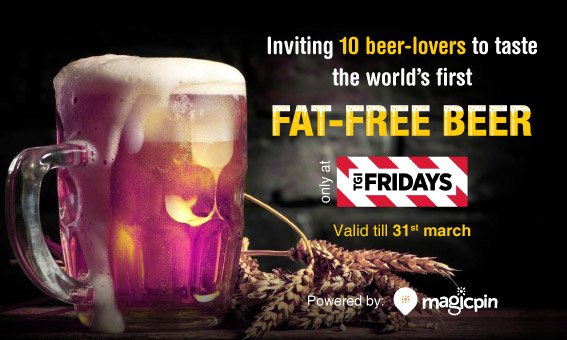 mymagicpin's tweet photo. To win an invite 
1. Follow @mymagicpin &amp; @TGIFIndia1 
2. Tell us why you love @TGIFIndia1 
3. Use #ILoveTGIF #Magicpin #FatFreeBeer https://t.co/xyHZF60kTp