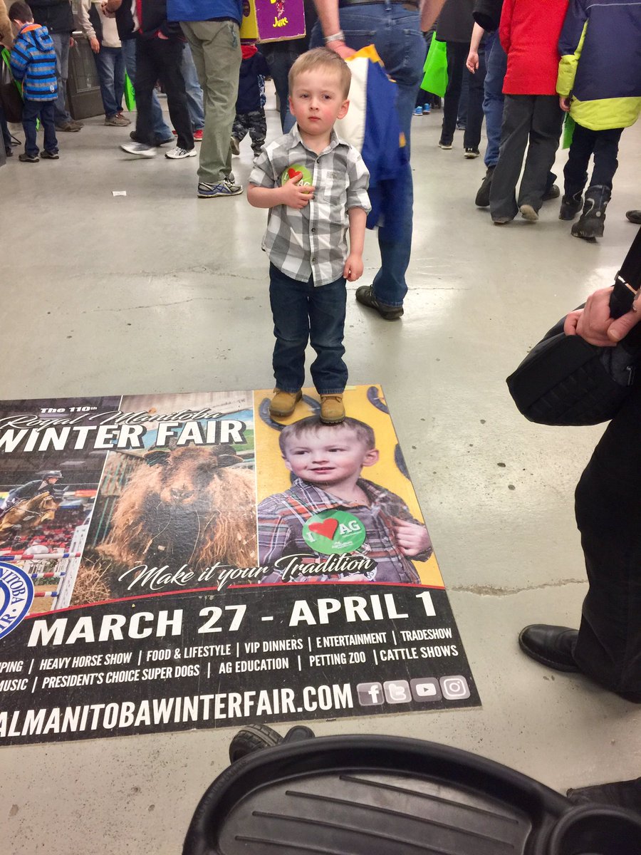 MarlaSteen's tweet photo. Grayson was not impressed people were walking on his picture lol #RMWF https://t.co/RDYjvP58Mc