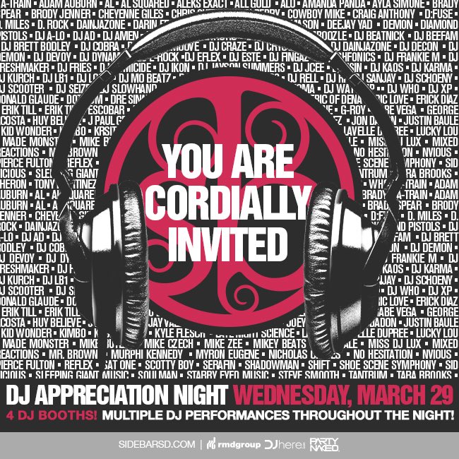 DJWho1's tweet photo. Tonight celebrate SD's finest @sidebarsd. My set🕰at 1am
#djwho #djlife #sleepingiantmusic #sidebar #sandiego #partnaked #rmdgroup #djheresd https://t.co/GiDOQIfkSB