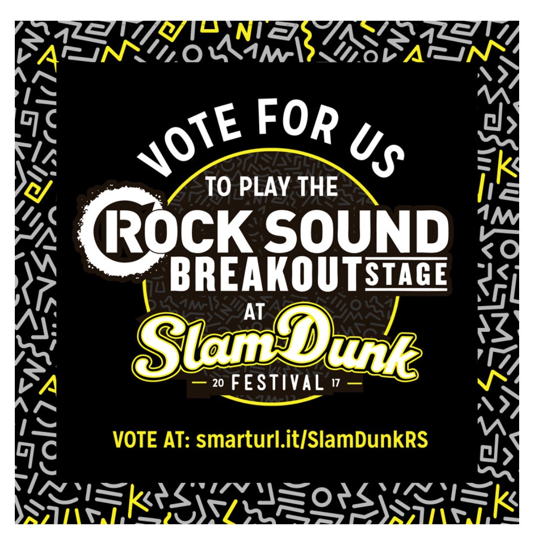 ** VOTE FOR US **

<a href="/SlamDunkMusic/">Slam Dunk Festival</a> and <a href="/rocksound/">Rock Sound</a> have given us the opportunity to play SlamDunk festival

👆 Click the link in our Bio 👆