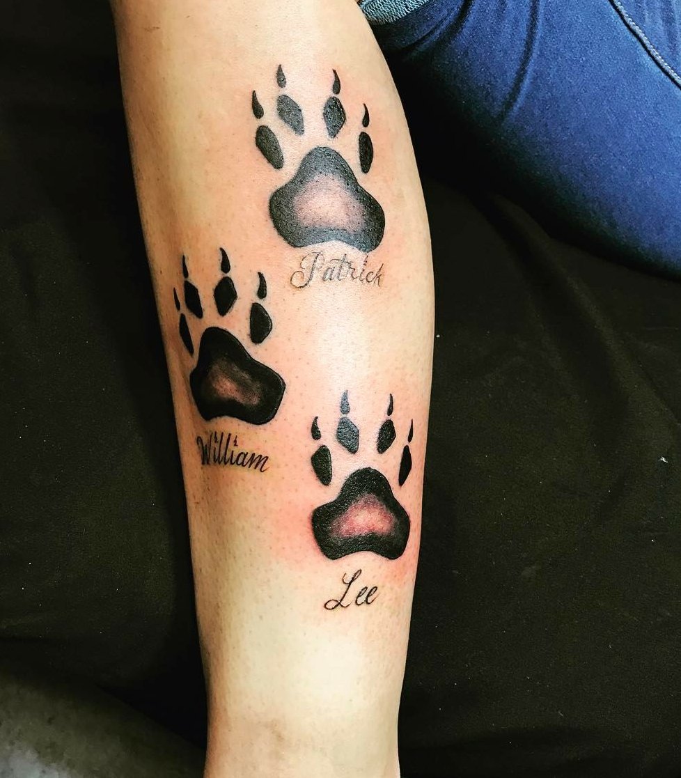 Purple Wolf Paw Print Tattoos free image download