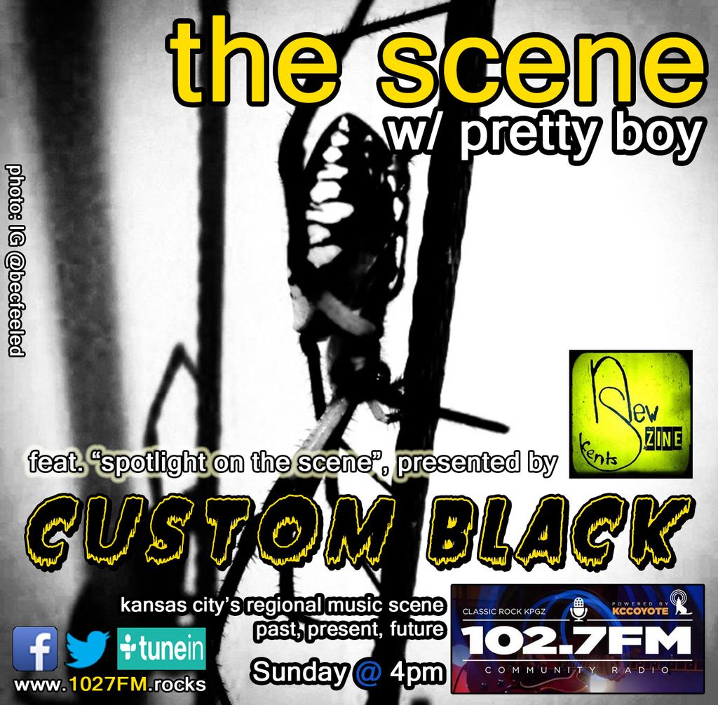 Churkendooser's tweet photo. Sun's "Spotlight on #TheScene", pres. by @newscentszine: @customblack_kc! 4p CT, 102.7FM (#KCMO) https://t.co/Ns5ic3THDs #supportlocalmusic https://t.co/vPmciLSu2A