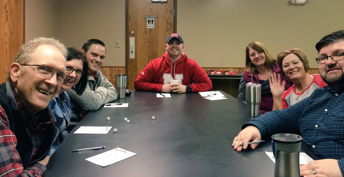JodyBugsMeUNL's tweet photo. Night time during our "7 Habits of Highly Effective People" workshop in Aurora NE #leadershipcenter #Yahtzee #Extension #kstate #nebraska https://t.co/oFg7wu2JUR