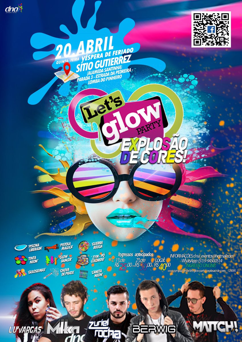 LetsGlowParty's tweet photo. Quase 6 anos fazendo a festa mais colorida do Rio Grande do Sul e na véspera de feriado 20/04 tem #EXPLOSÃODECORES https://t.co/JDqYRrZlfL