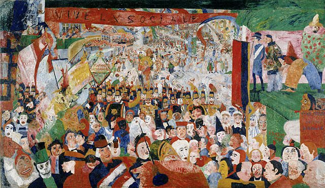 #Miobrafavoritatema5 es La entrada de Cristo en Bruselas de Ensor,1889, postimpresionismo <a href="/GettyMuseum/">Getty</a> <a href="/arteneaUCM/">Artenea</a>