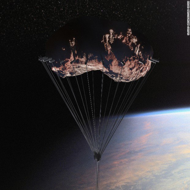 CNN's tweet photo. Home sweet home? Architects dream up a futuristic skyscraper that would be suspended from an asteroid orbiting Earth https://t.co/DN0sZ4qH2q https://t.co/pMJZYrNemE