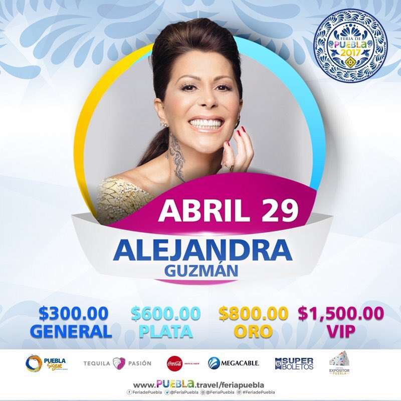 dperdiana's tweet photo. @Al3jandraGuzman @dperdiana BCire a solo 30 Días devuelta en los escenarios en la @FeriaPuebla con su gira #AMasNoPoder #Calentandomotores https://t.co/W8WJKXwqJh