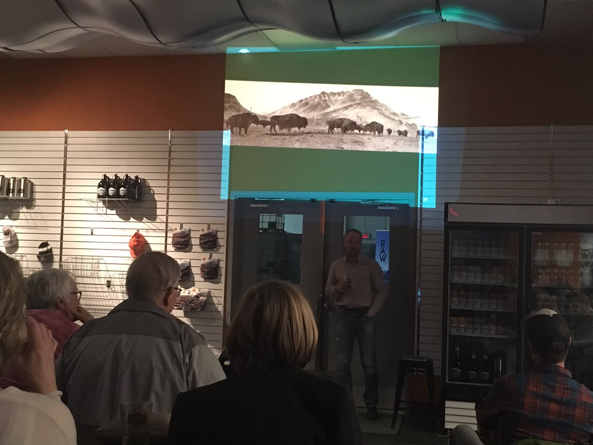 NerdNiteBanff's tweet photo. Learning about bringing back the #bison to #Banff https://t.co/qbJyLJYRbI