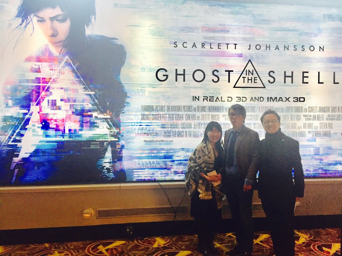 MakiTerashima's tweet photo. #ghostintgeshell #NYPremiere with Ishikawa and Fujimura. #スカヨハ攻殻 https://t.co/5A1NWuyCz6