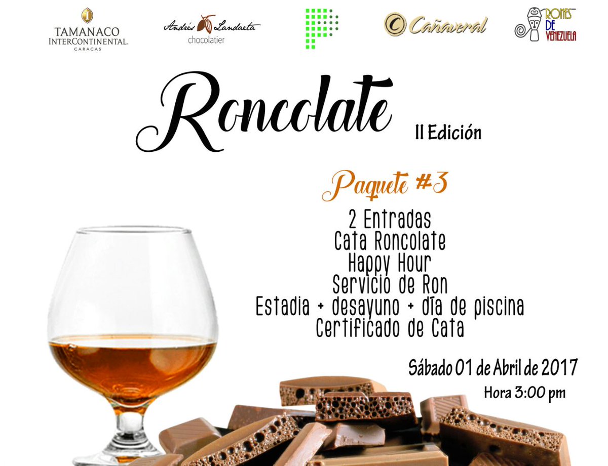 Veronikcs's tweet photo. Este 1ero de Abril tendremos la 2da edición de #Roncolate Cata de Ron y Chocolate. Participa en el concurso o compra tu entrada ¡Falta poco! https://t.co/4XPcfioaXW