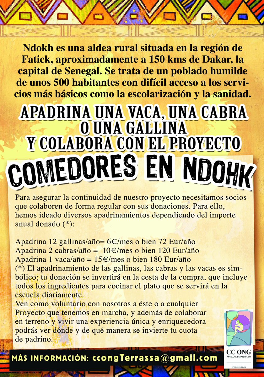 CCOngTerrassa's tweet photo. Tenim nova Campanya! Vols apadrinar una vaca, una cabra, una gallina? https://t.co/7VKLZ3Jvob