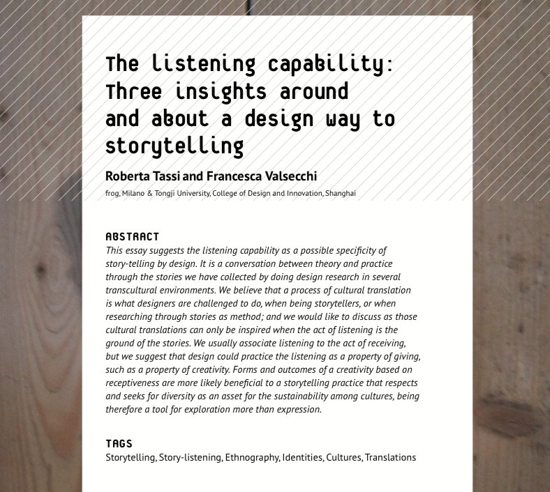 DESISPhilTalks's tweet photo. Francesca Valsecchi e Roberta Tassi on listening as a property of giving #ThePearlDiver #storylistening #ethnography
https://t.co/1L8mTOTft2 https://t.co/gdzWjUGY8l