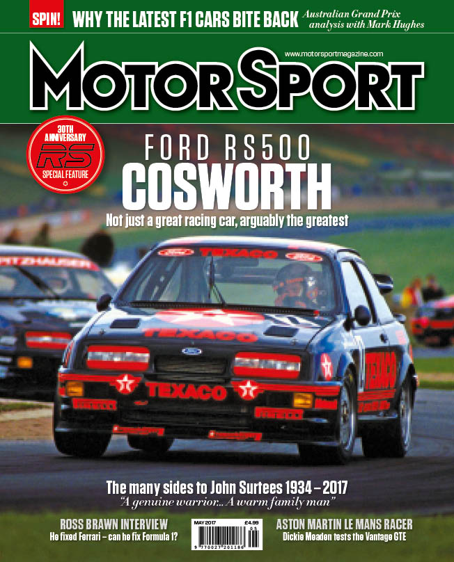 SimonArron's tweet photo. Coming soon to a newsagent near you: Sierra RS500 makes its first appearance as @Motor_Sport cover star... https://t.co/R0Zwf8sQ5S