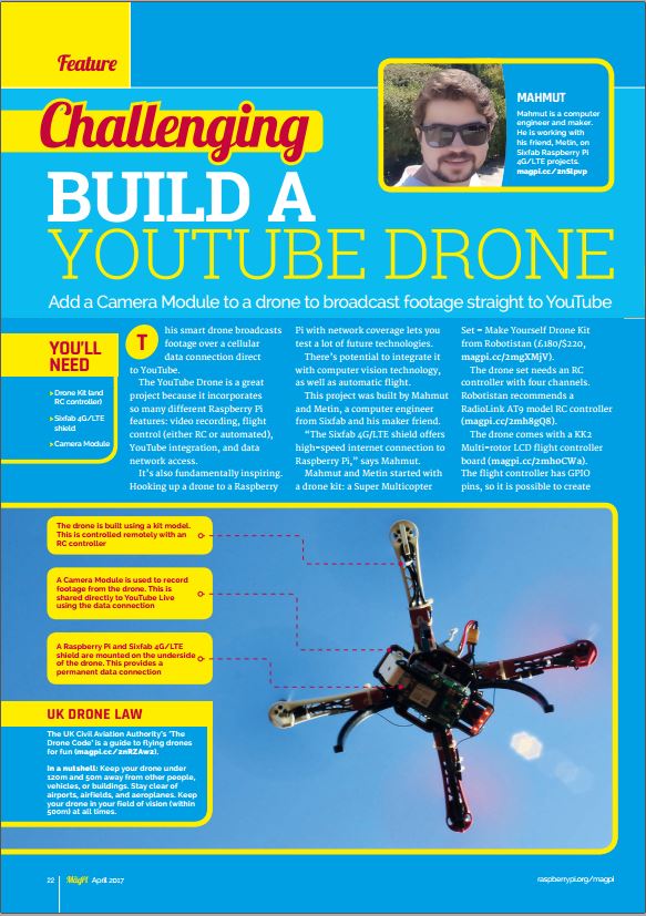 SixfabIoT's tweet photo. We are on the The MagPi April!! Thanks for sharing  @TheMagP1 . You can find full version of MagPi https://t.co/jYAzeaoG3s https://t.co/Mo2cFgViz0