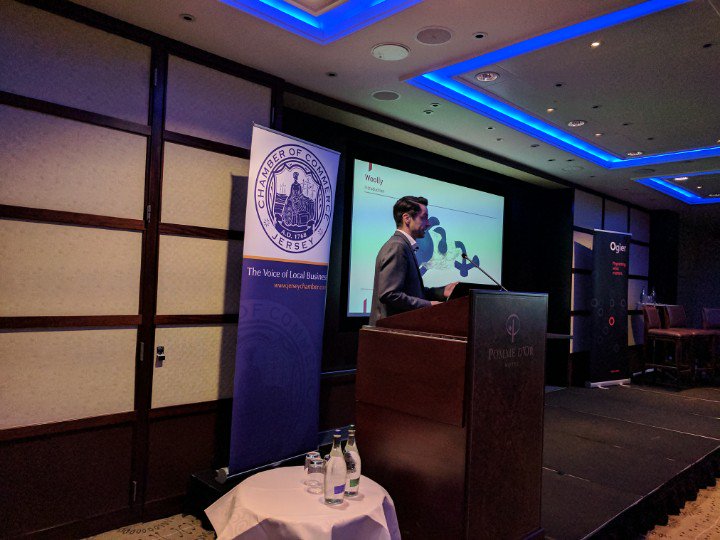 Phil Ruelle <a href="/BDOJersey/">BDO Jersey</a> Chief Digital Officer speaking at the <a href="/jerseychamber/">Jersey Chamber of Commerce</a> #GDPRjersey event