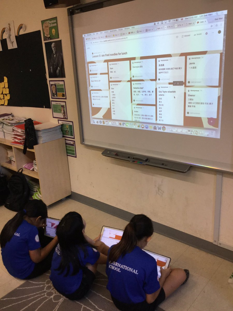 seewenlim's tweet photo. Ss shared what they have learnt with everyone in the class. #peerchecking #instantfeedback #his_learning Thank you @padlet 👍🏻 @HISEdTech https://t.co/lvCS5sgi3f