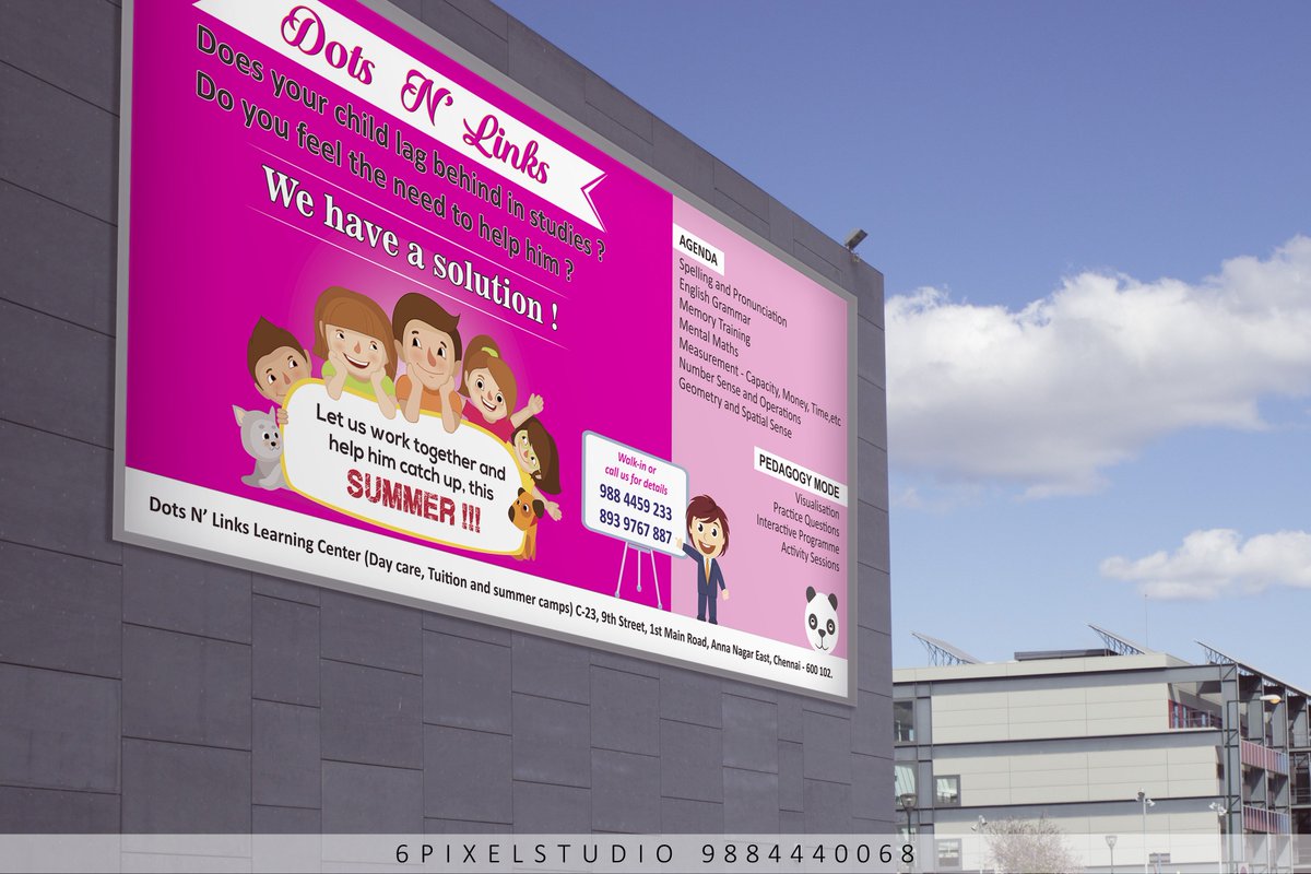 6pixelstudios's tweet photo. #Banner designed for Dots'n'Links LearningCenter.
We engross services such as #Photography #Graphicdesigning #Websitedesigning #Logo #design https://t.co/mn5UsA7XNw