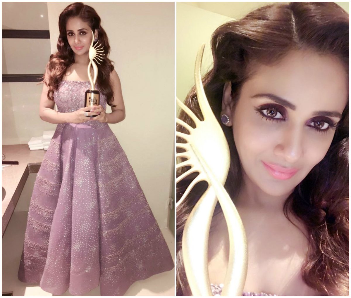 Won the #IIFAUtsavam2017 award for #BestActress for #KillingVeerappan! Thanks to everyone who voted & @RGVzoomin for giving me the role! 😇😁