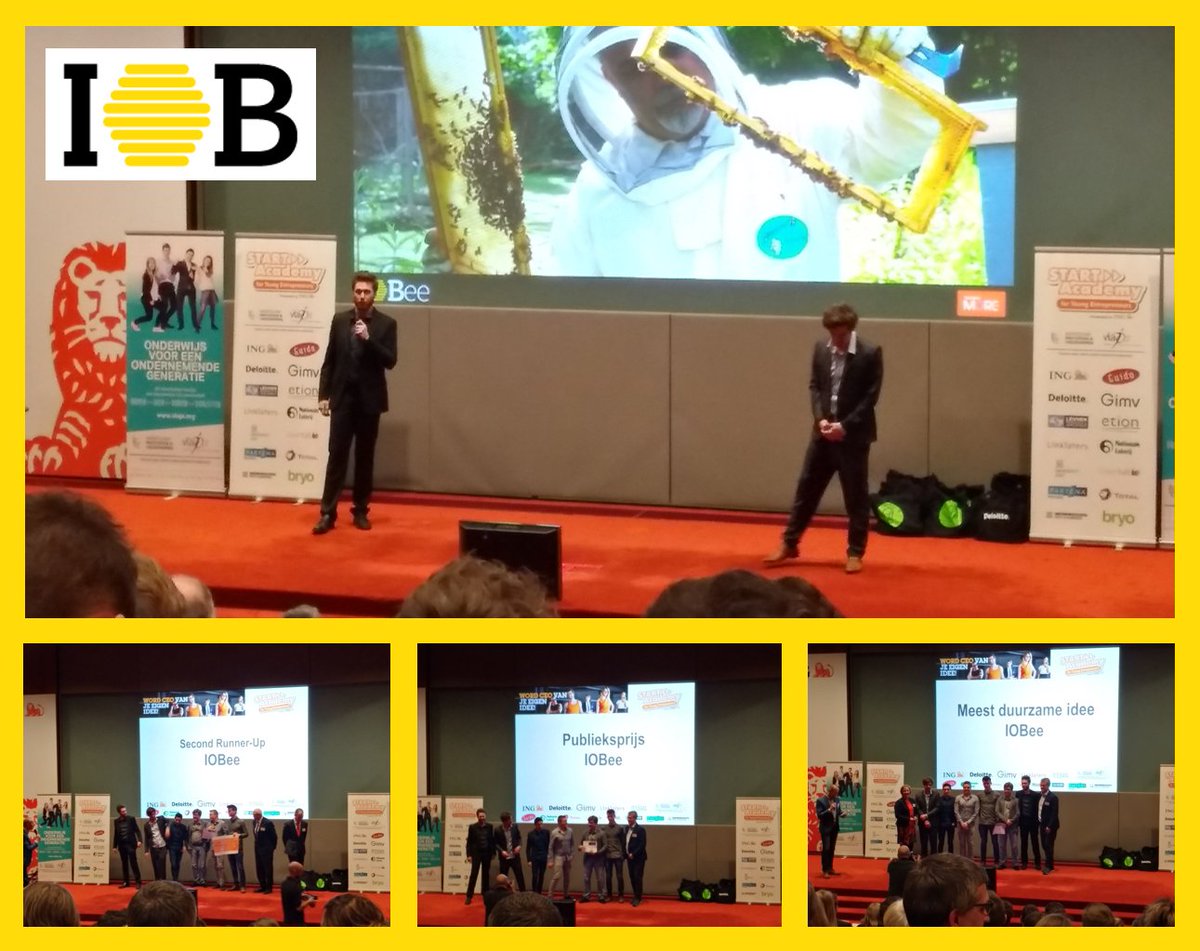 Team <a href="/IOBee_BE/">IOBee</a> eindigt derde tijdens de finale van de #startacademy, wint de publieksprijs én de prijs voor het meest duurzame idee! #proud