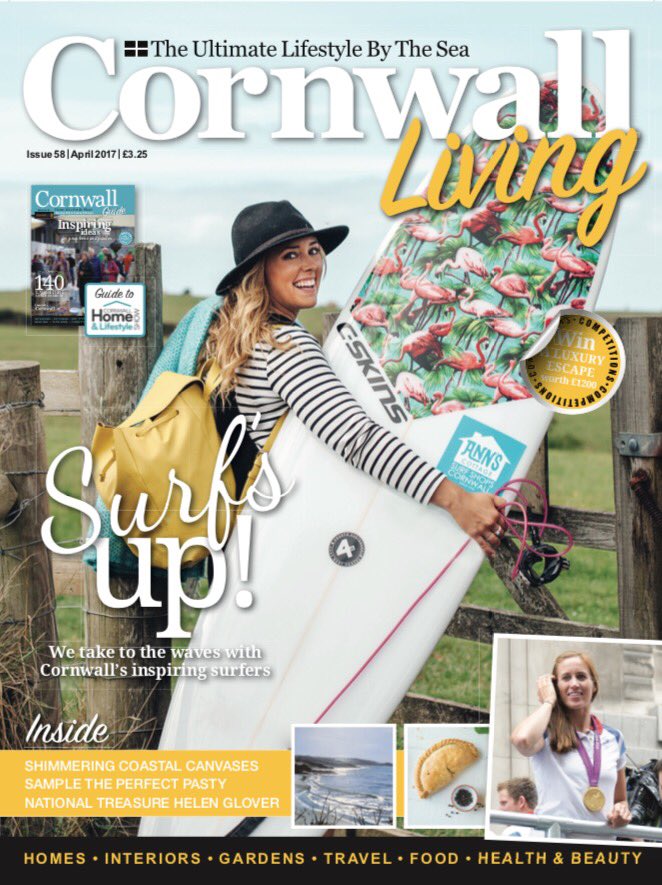Corinnevans's tweet photo. I'm on the cover of @CornwallLiving magazine! What an honour 🌊#cornwall #kernow #surfer https://t.co/ViUSZh0yjM