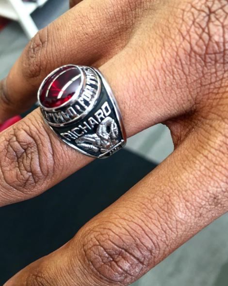 AliveAndFreeRx's tweet photo. This is a true badge of honor, we are proud of you Richard, you're almost there! #ClassOf2017 #ClassRingBling #HighSchool https://t.co/IAU7KIir7y