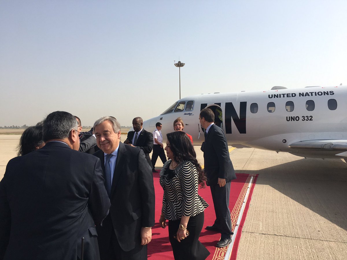Just arrived in Iraq to focus on the dire humanitarian situation on the ground. Protection of civilians must be the absolute priority.