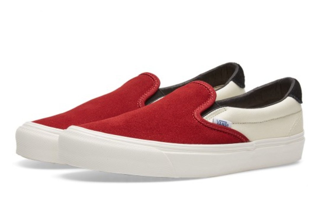 vans vault slip on red dahlia