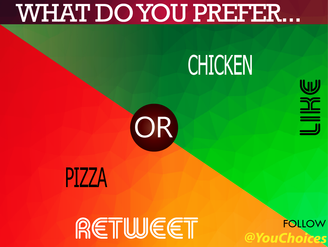 YouChoices's tweet photo. Pizza or chicken? https://t.co/uMhUSuQNfV