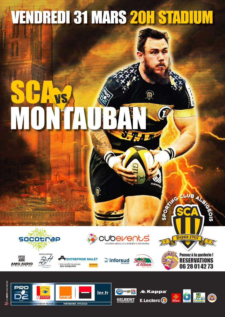 7idee's tweet image. Derby très important pour les joueurs du @SCA_OFFICIEL face à @UsmSapiacRugby en PRO D2
#Tarn #Albi #Rugby #ProD2
7ix.fr/huciz