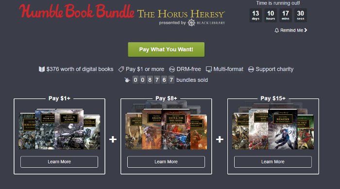 W6Tabletop's tweet photo. The Horus Heresy Humble Bundle online https://t.co/Ei1V7CZClO https://t.co/UWVv6XcvKW